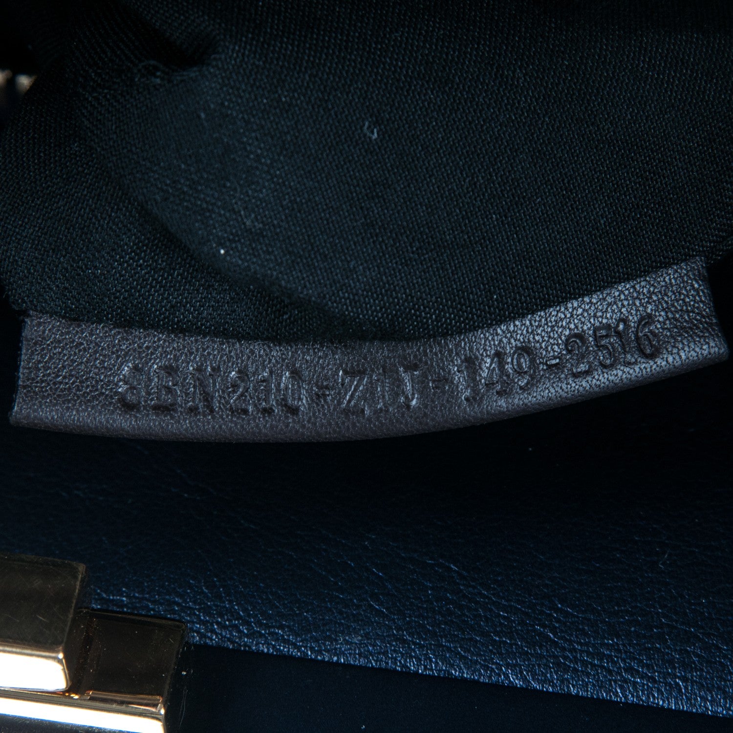 Fendi Vitello Dolce Marmol Large Peekaboo Iconic Satchel Ebano Blu Scuro 7 of 9