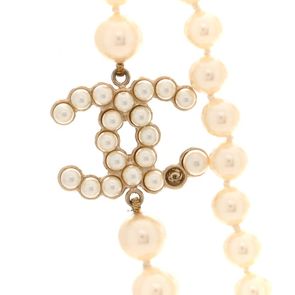 Chanel Graduated Pearl Crystal CC Necklace White 4 of 5