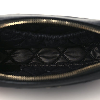 Chanel Lambskin Quilted Small Curvy Pouch Cosmetic Case Black 5 of 7