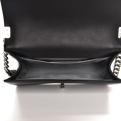 Chanel Calfskin Chevron Quilted Medium Boy Flap Black 5 of 8