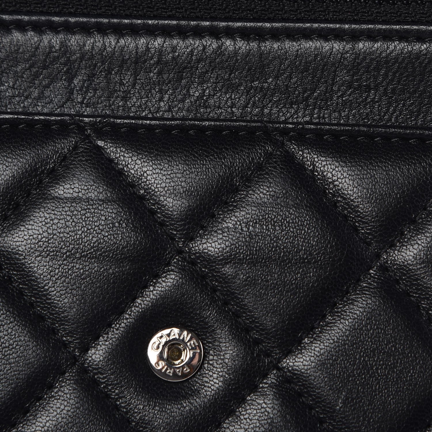 Chanel Lambskin Quilted Wallet On Chain WOC Black 11 of 13
