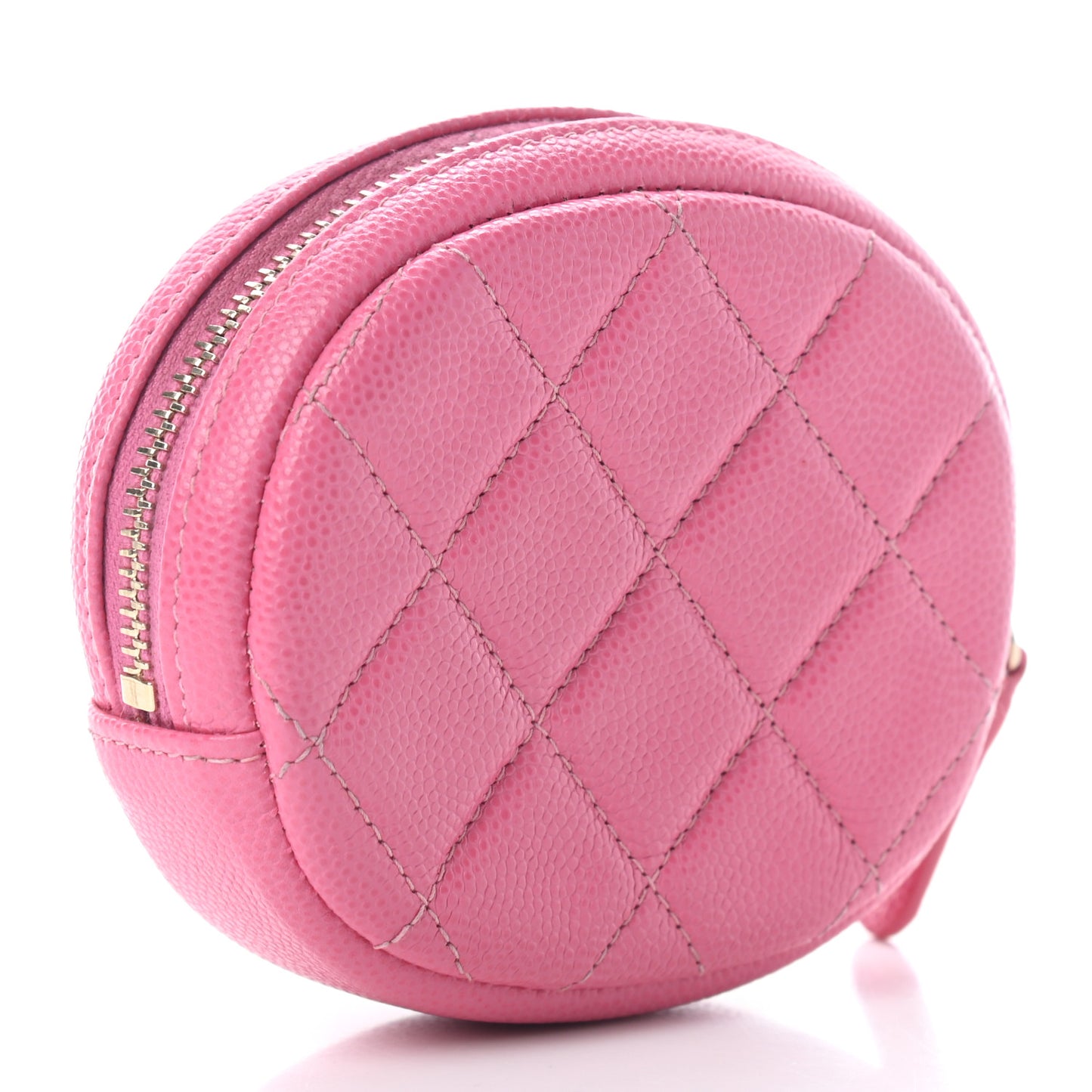 Caviar Quilted Zip Around Classic Coin Purse Pink