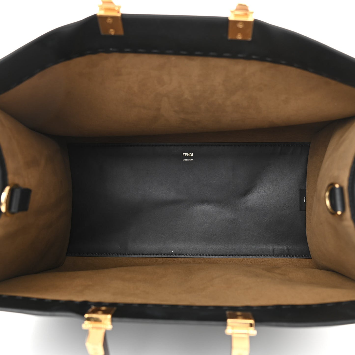 Vitello King Plexiglass Large Fendi Sunshine Shopper Tote Black