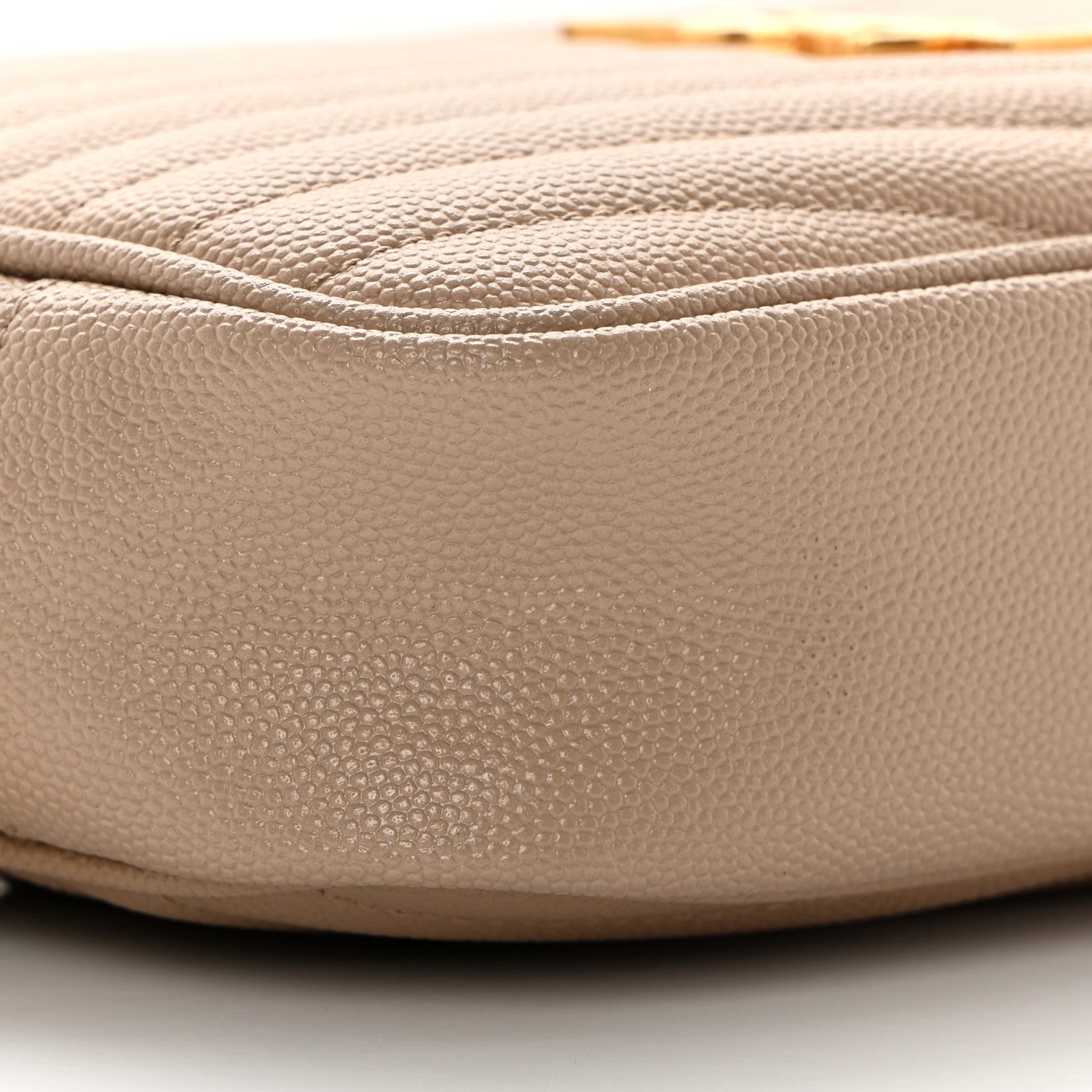Saint Laurent Grain De Poudre Matelasse Monogram Mini Lou Camera Bag Dark Beige 9 of 12