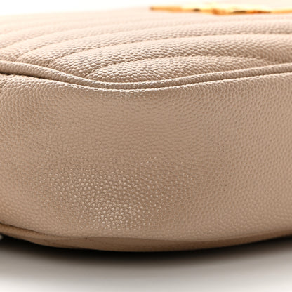 Saint Laurent Grain De Poudre Matelasse Monogram Mini Lou Camera Bag Dark Beige 9 of 12