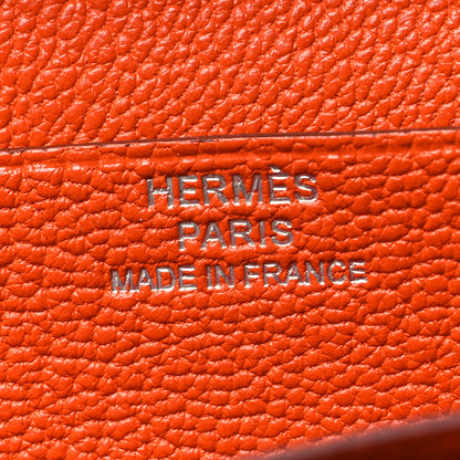 Hermes Chevre Mysore Bearn Gusset Wallet Feu 7 of 13