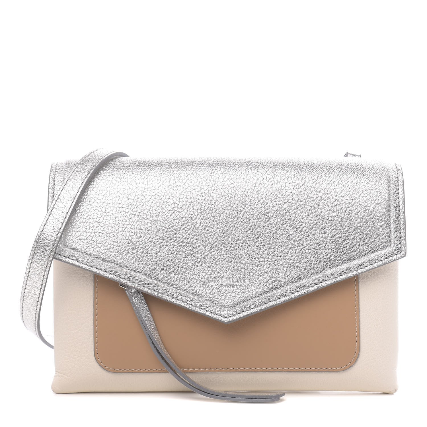 Givenchy Calfskin Duetto Crossbody Bag Silver 1 of 9