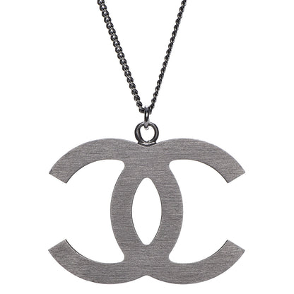 Chanel Crystal Large CC Necklace Dark Silver 5 of 8
