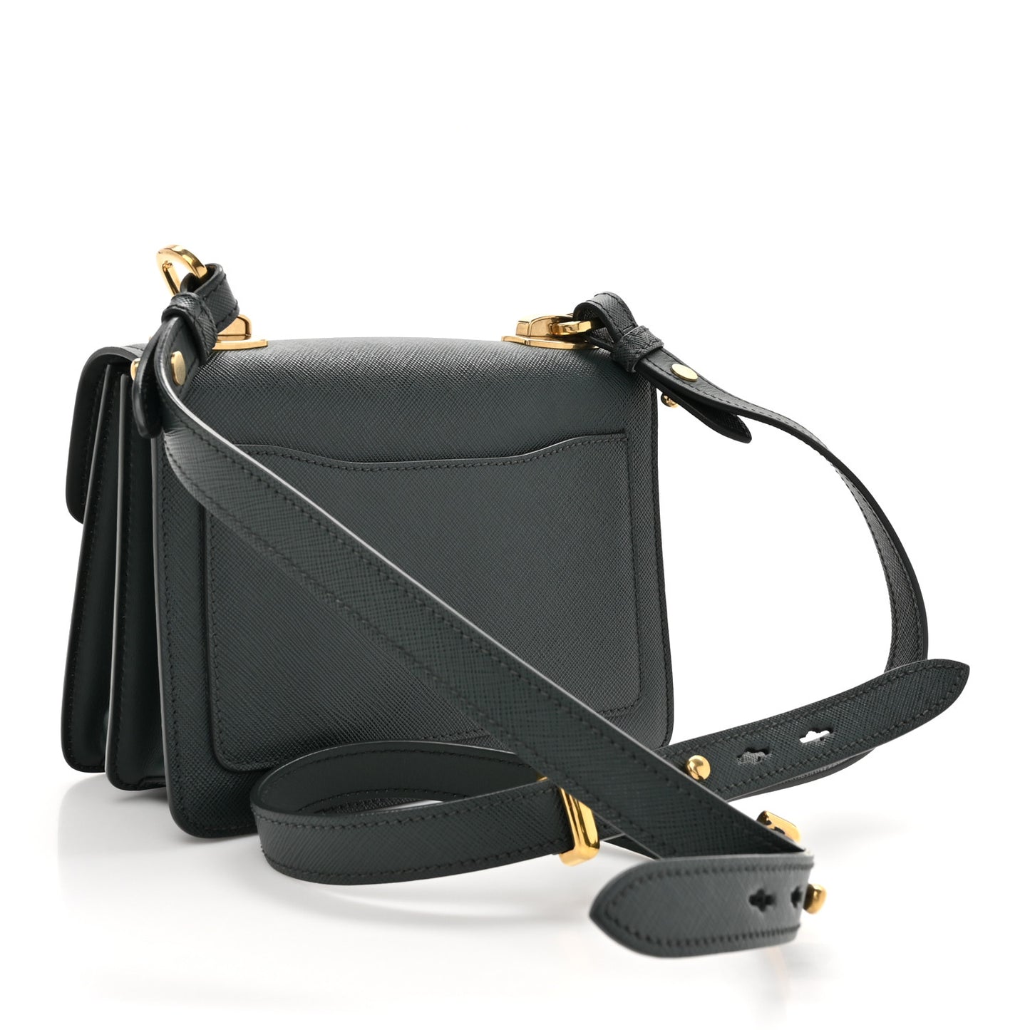 Saffiano Symbole Flap Shoulder Bag Smeraldo