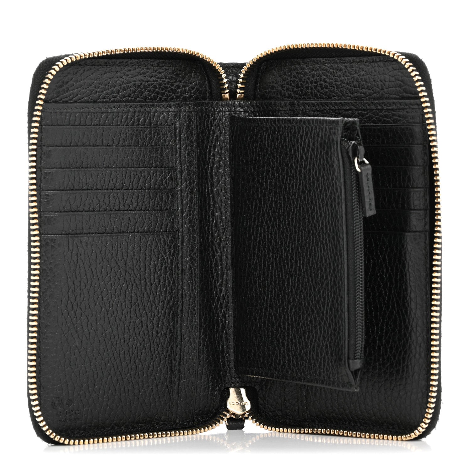 Gucci Dollar Calfskin Medium GG Zip Around Wallet Black 5 of 8