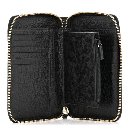 Gucci Dollar Calfskin Medium GG Zip Around Wallet Black 5 of 8
