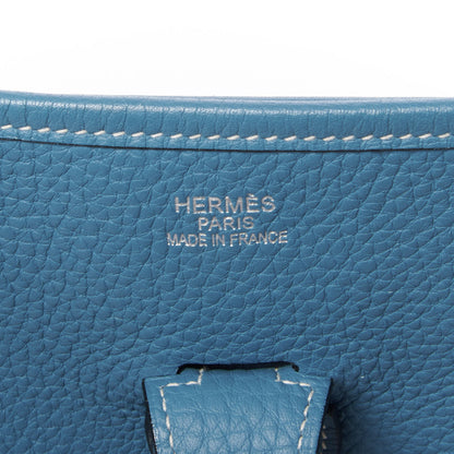 Hermes Taurillon Clemence Evelyne II PM Blue Jean 4 of 8