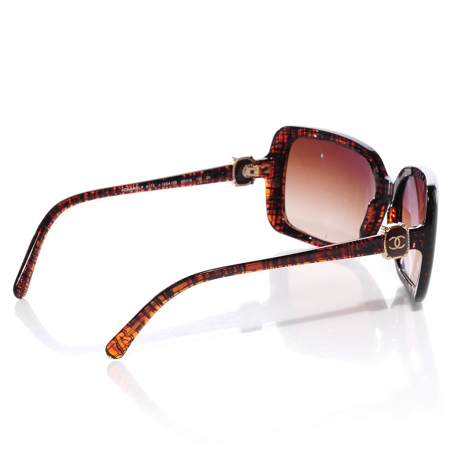 Chanel CC Tweed Effect Sunglasses 5175 Brown 3 of 5