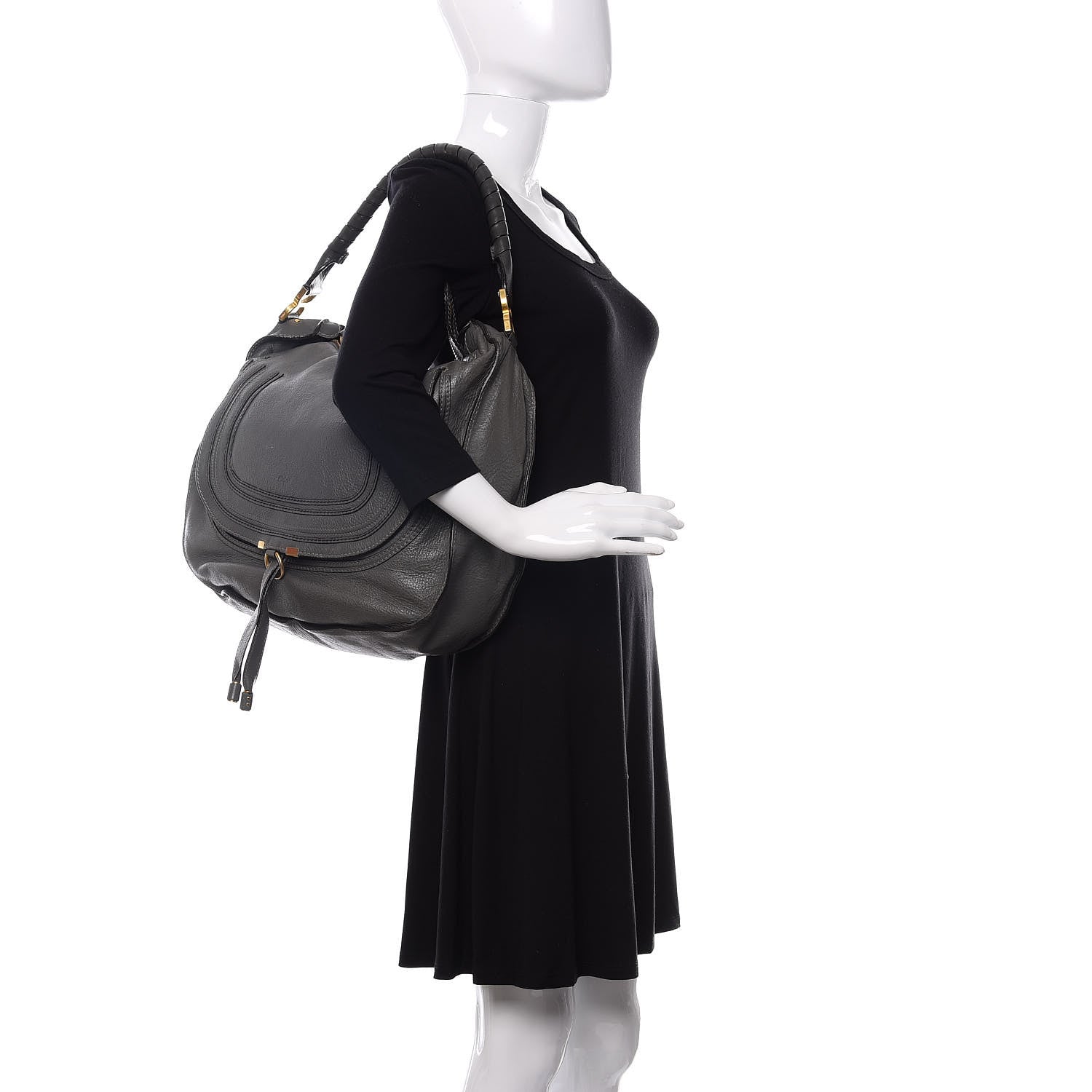 Chloe Calfskin Large Marcie Hobo Stone 2 of 10