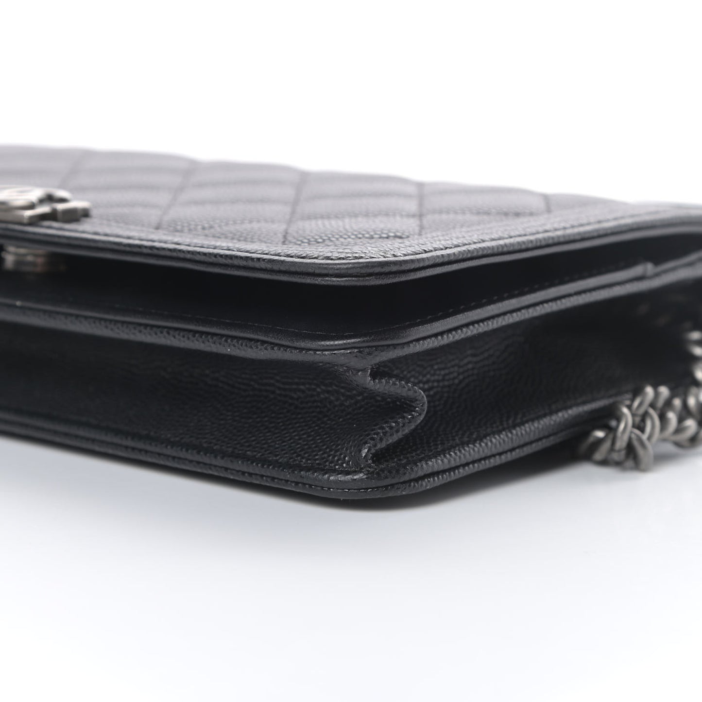 Caviar Quilted Boy Wallet On Chain WOC Black
