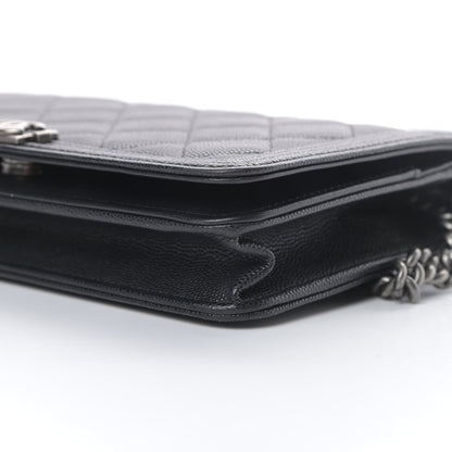 Chanel Caviar Quilted Boy Wallet On Chain WOC Black 11 of 16