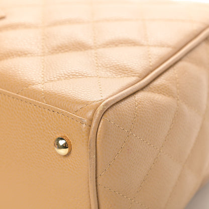 Chanel Caviar Quilted Large Bowler Bag Beige 10 of 20