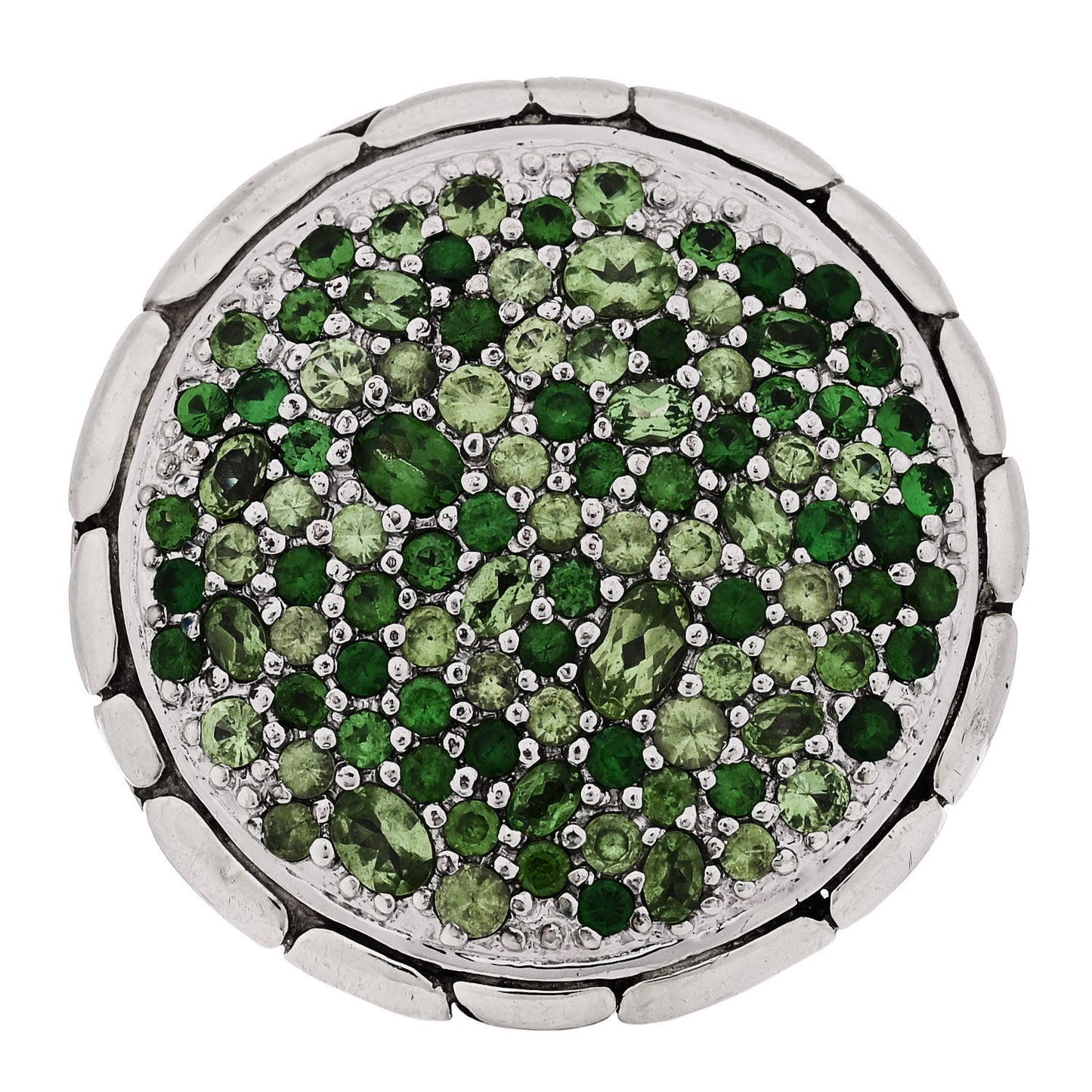 Sterling Silver Tsavorite Kali Lava Ring 55 7.25