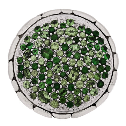 John Hardy Sterling Silver Tsavorite Kali Lava Ring 55 7.25 1 of 6