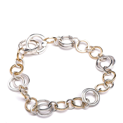 Tiffany 18K Yellow Gold Sterling Silver Circle Link Bracelet 1 of 5