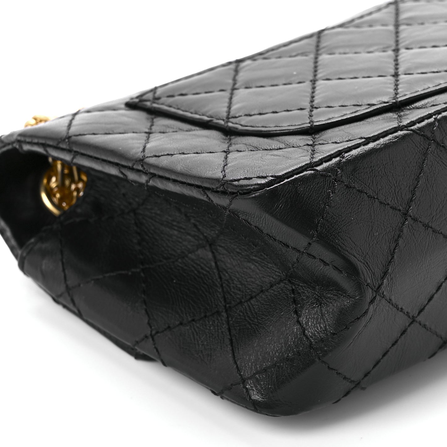 Aged Calfskin Quilted 2.55 Reissue Mini Flap Black