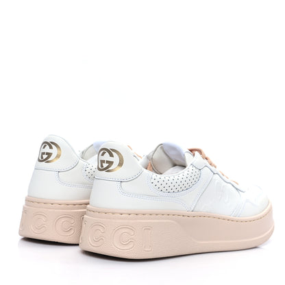 Gucci Calfskin GG Tennis Embossed Womens Platform 55mm Sneakers 40 White 4 of 10
