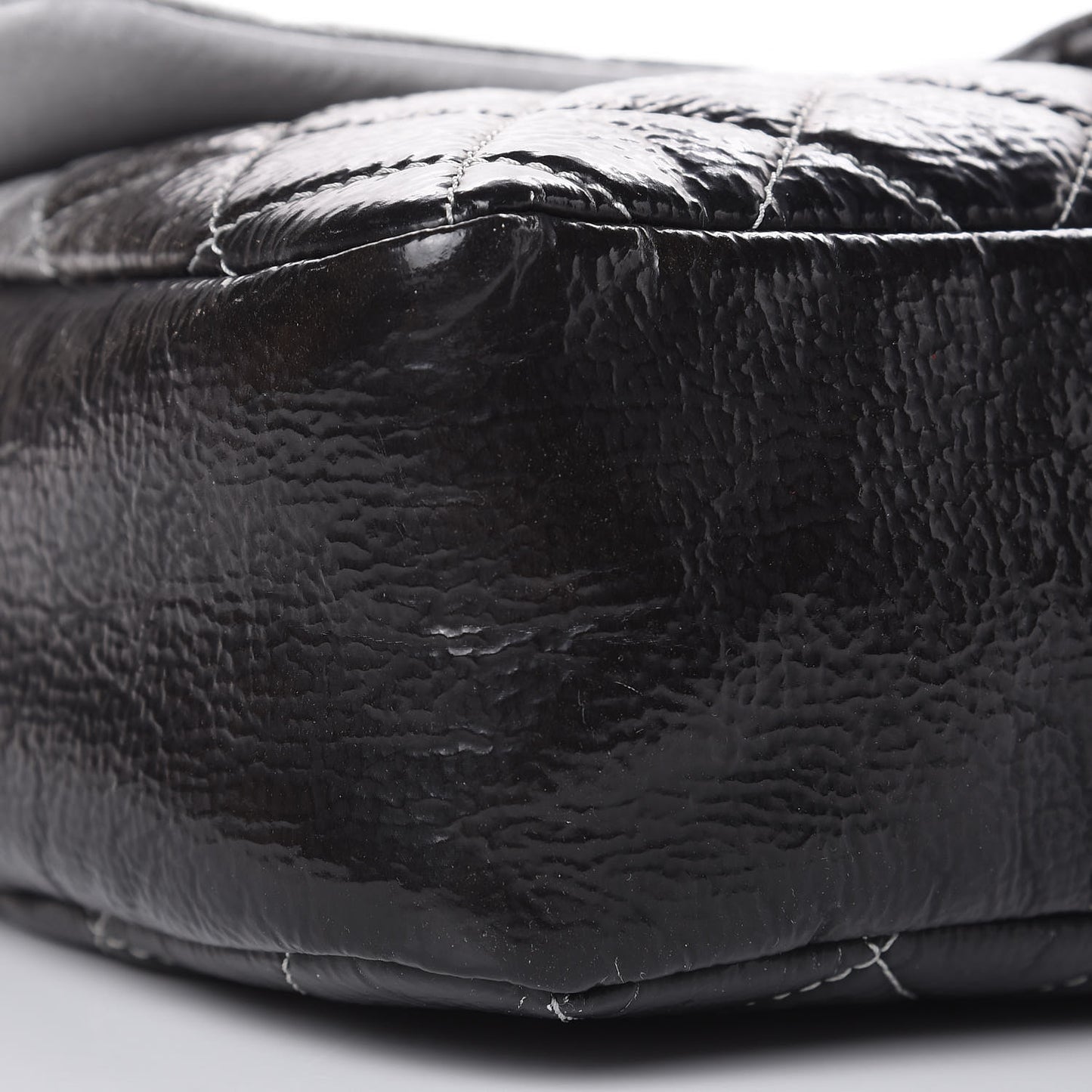 Vinyl Quilted Jumbo Melrose Degrade Flap Black
