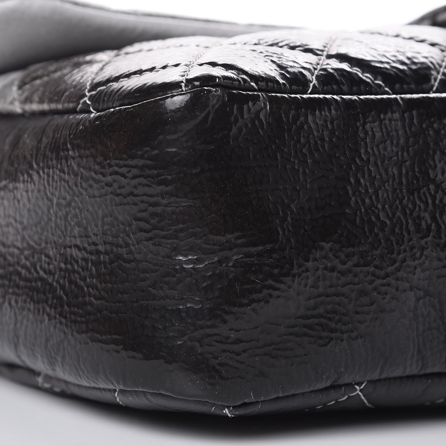 Chanel Vinyl Quilted Jumbo Melrose Degrade Flap Black 8 of 11