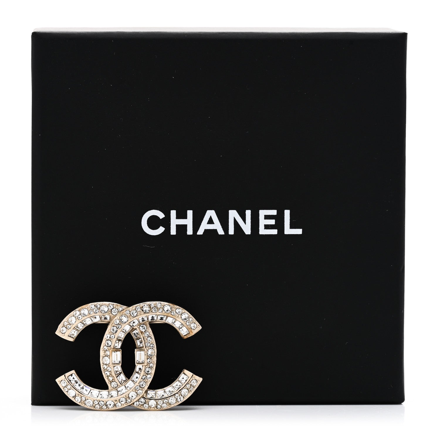 Chanel Baguette Crystal CC Brooch Light Gold 5 of 5