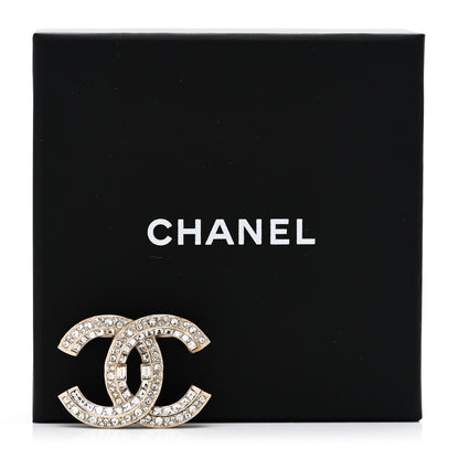 Chanel Baguette Crystal CC Brooch Light Gold 5 of 5