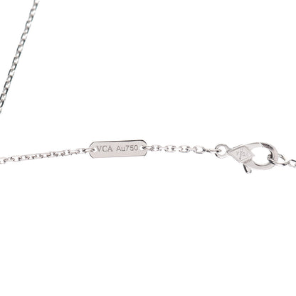Van Cleef & Arpels 18K White Gold Chalcedony Vintage Alhambra Pendant Necklace 5 of 7