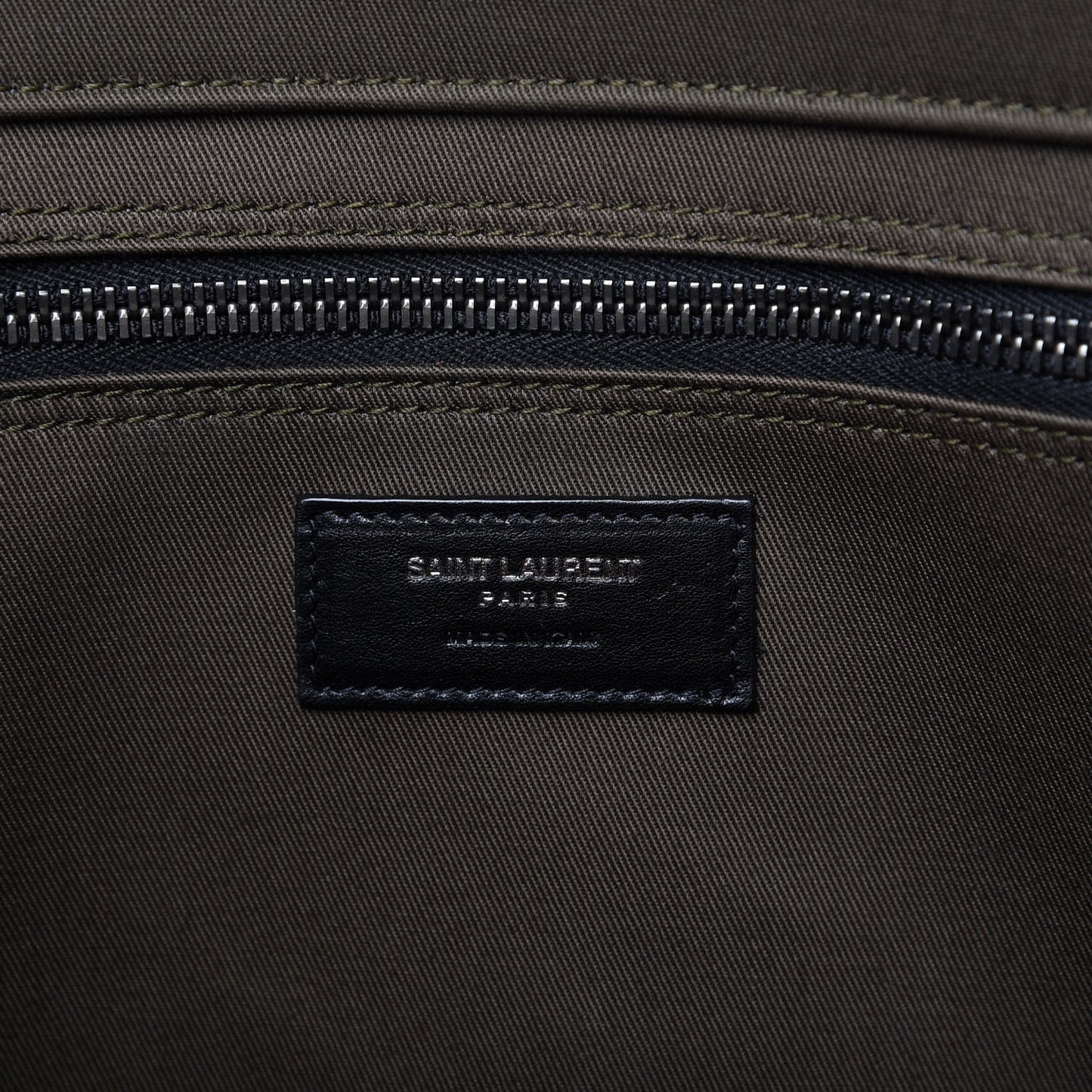Linen Calfskin Rive Gauche Tote Khaki