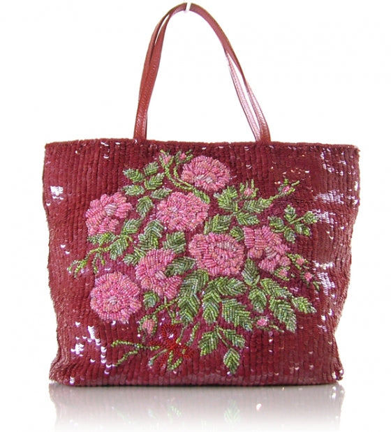 Sequin Tote Burgundy
