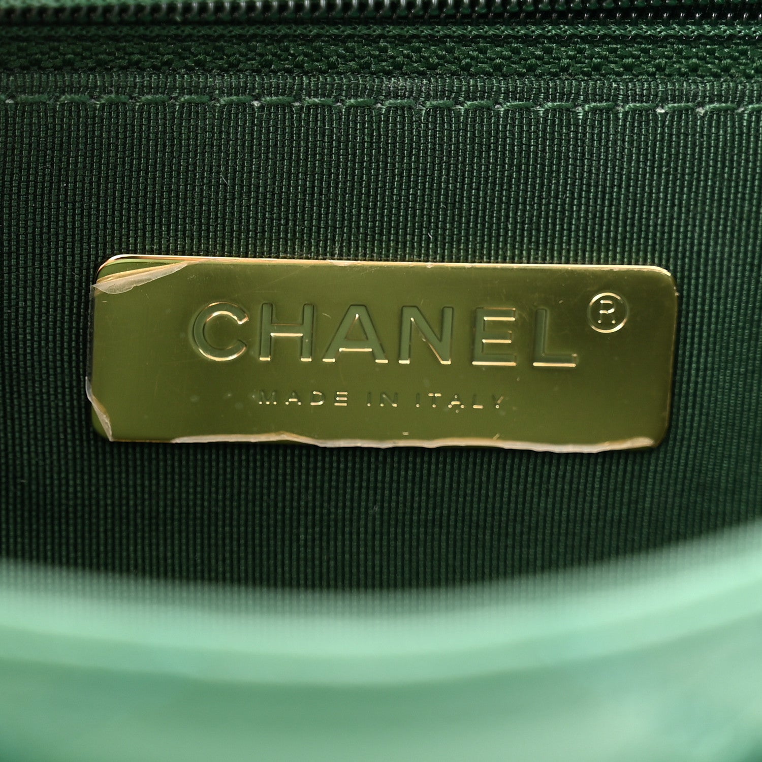Chanel Lambskin Quilted Chain Infinity Top Handle Flap Green 6 of 13
