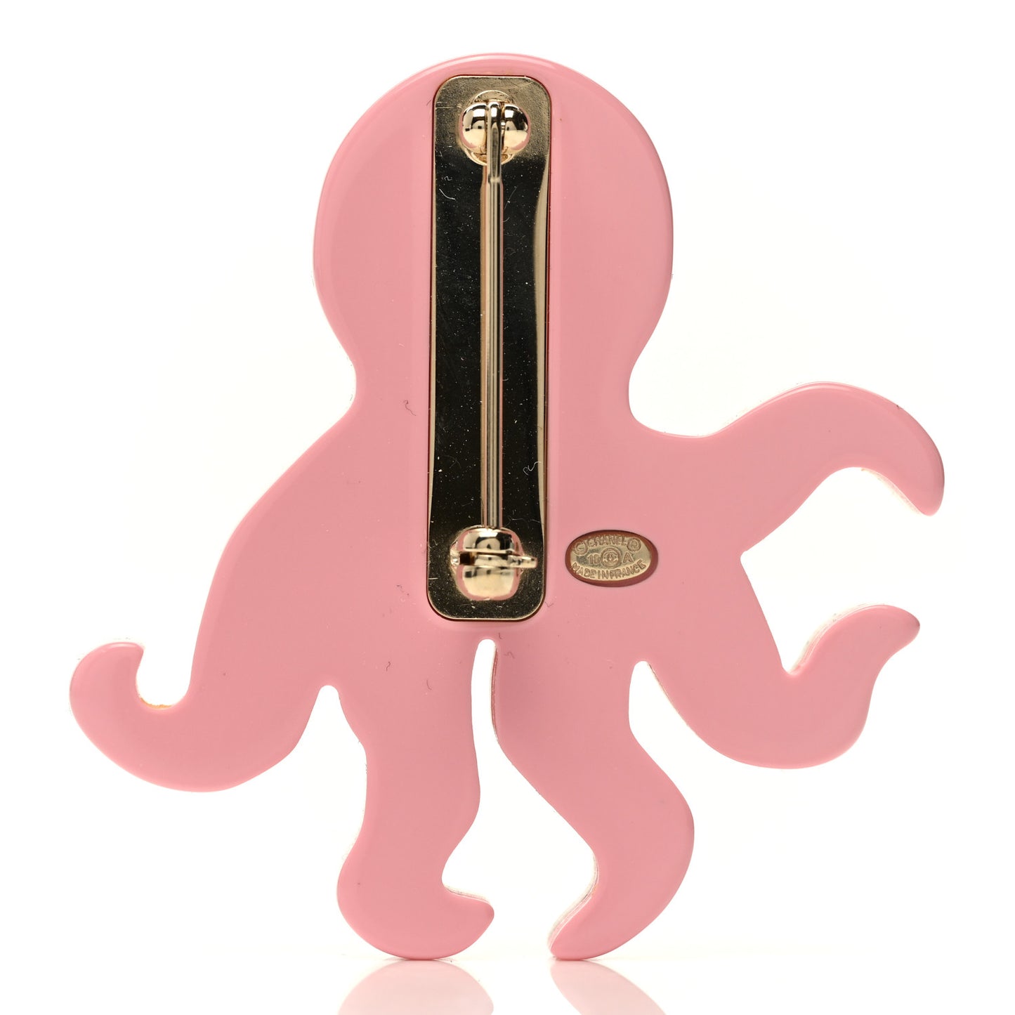 Metal Resin Strass Pearl Octopus CC Brooch Gold Pink Black Pearly White