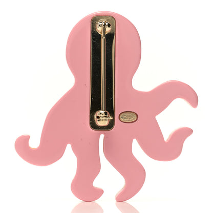 Chanel Metal Resin Strass Pearl Octopus CC Brooch Gold Pink Black Pearly White 3 of 5