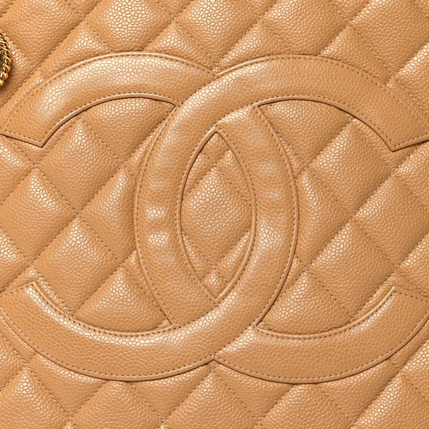 Chanel Caviar Quilted Medallion Tote Beige 8 of 13