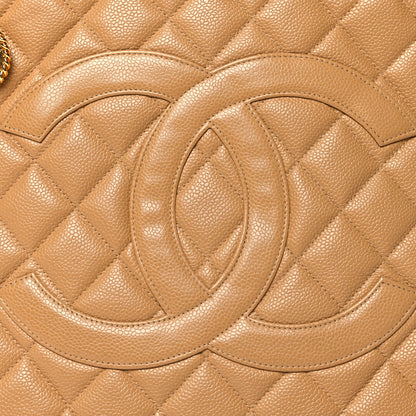 Chanel Caviar Quilted Medallion Tote Beige 8 of 13