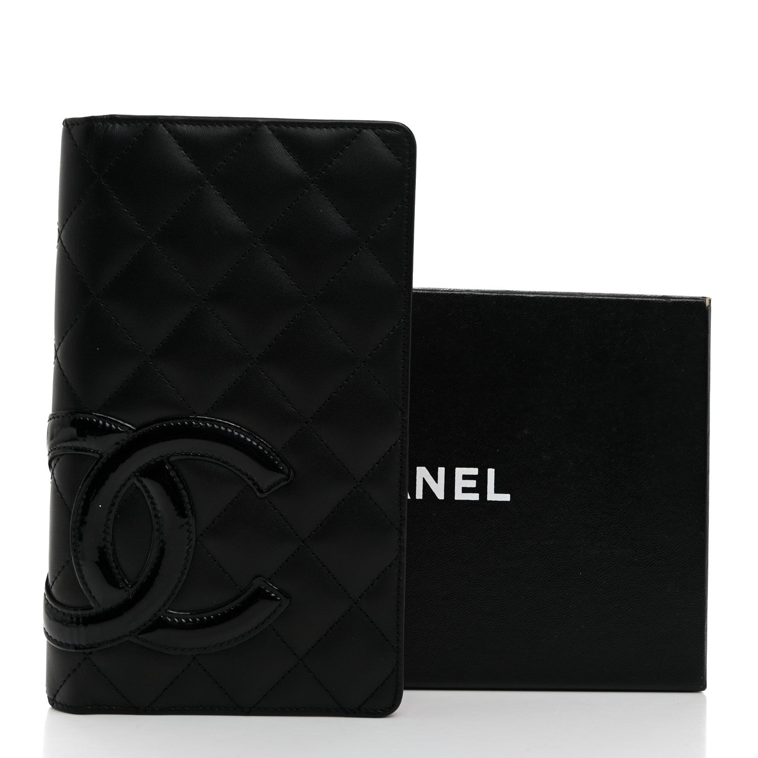 Chanel Calfskin Quilted Cambon Yen Wallet Black 9 of 9