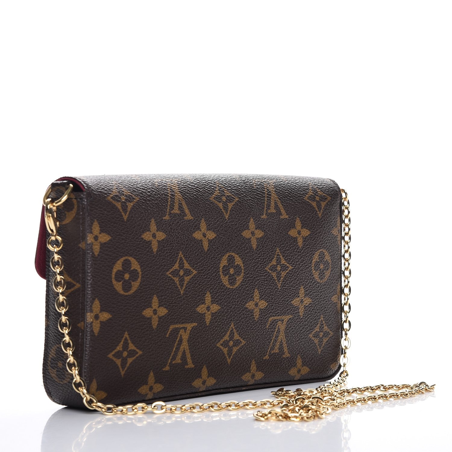 Louis Vuitton Monogram Pochette Felicie Chain Wallet Fuchsia 3 of 10