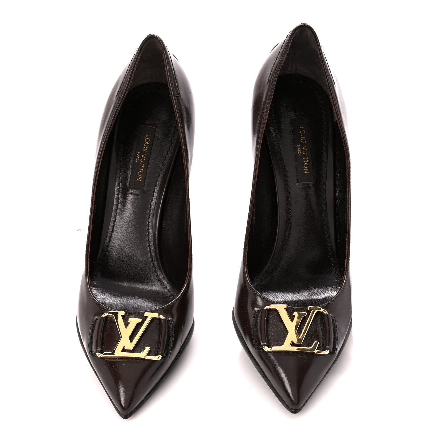 Louis Vuitton Glazed Calfskin Candice Pumps 36 Moka 2 of 10