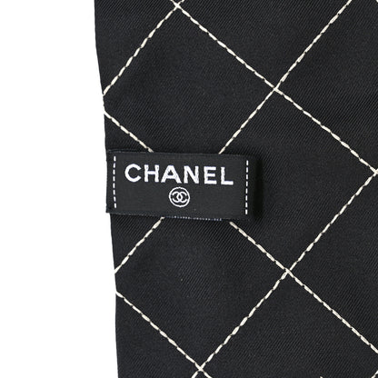 Chanel Silk Embroidered CC Bandeau Scarf Black White 3 of 4