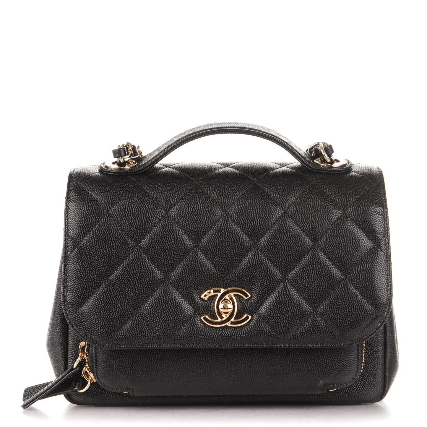 Caviar Quilted Medium Business Affinity Flap Black