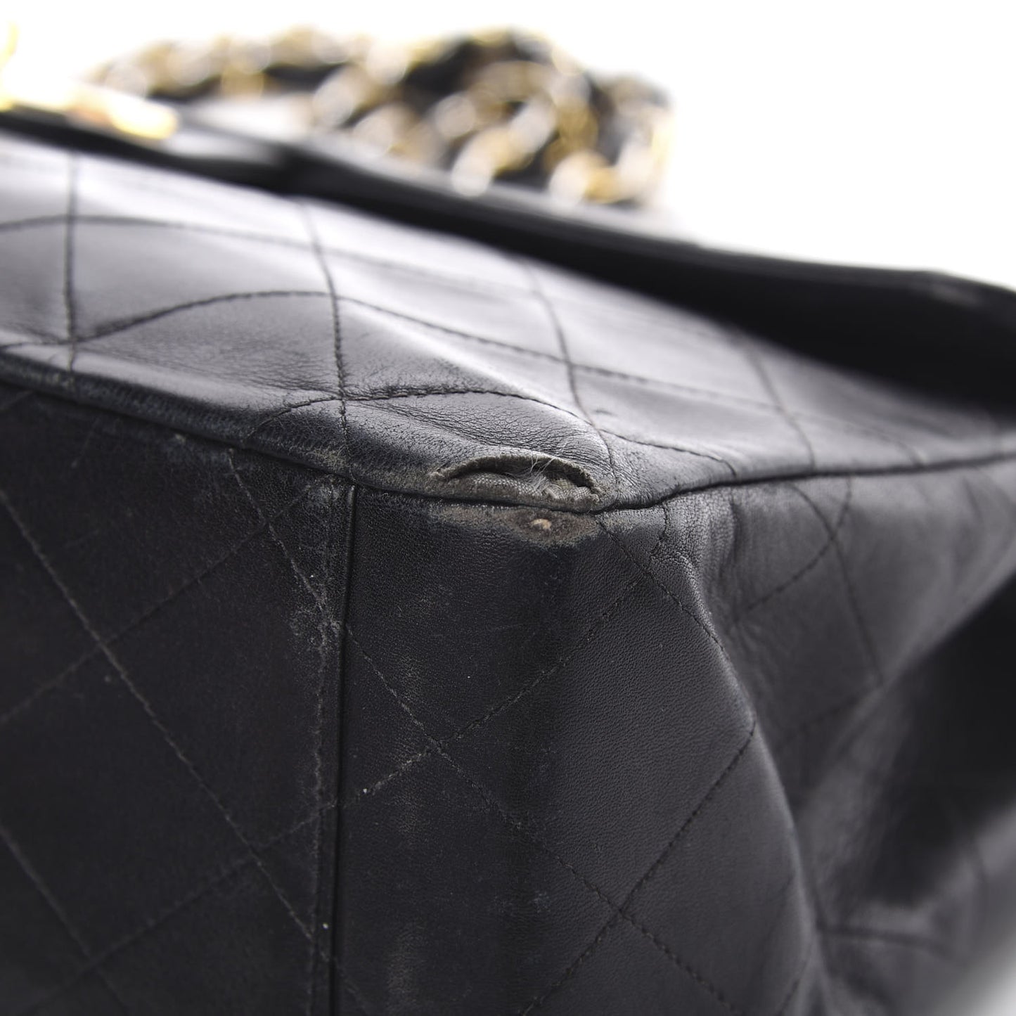 Lambskin Quilted XL Jumbo Single Flap Black