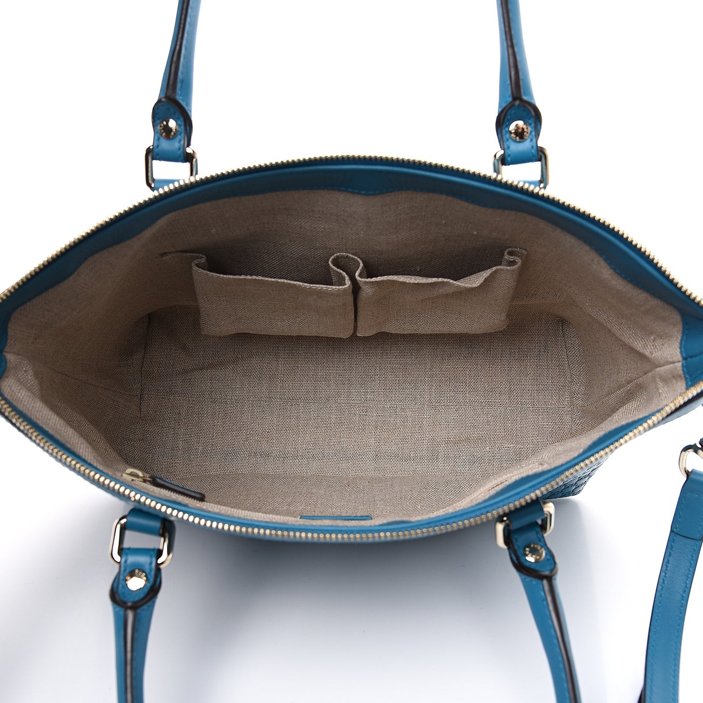 Soft Microguccissima Small Zippered Satchel Deep Cobalt