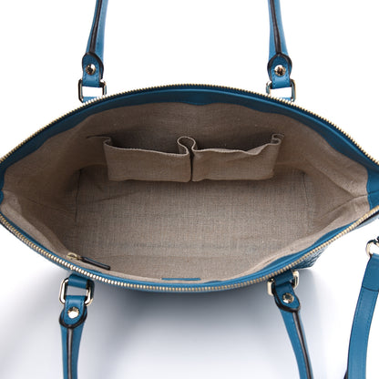 Gucci Soft Microguccissima Small Zippered Satchel Deep Cobalt 4 of 11