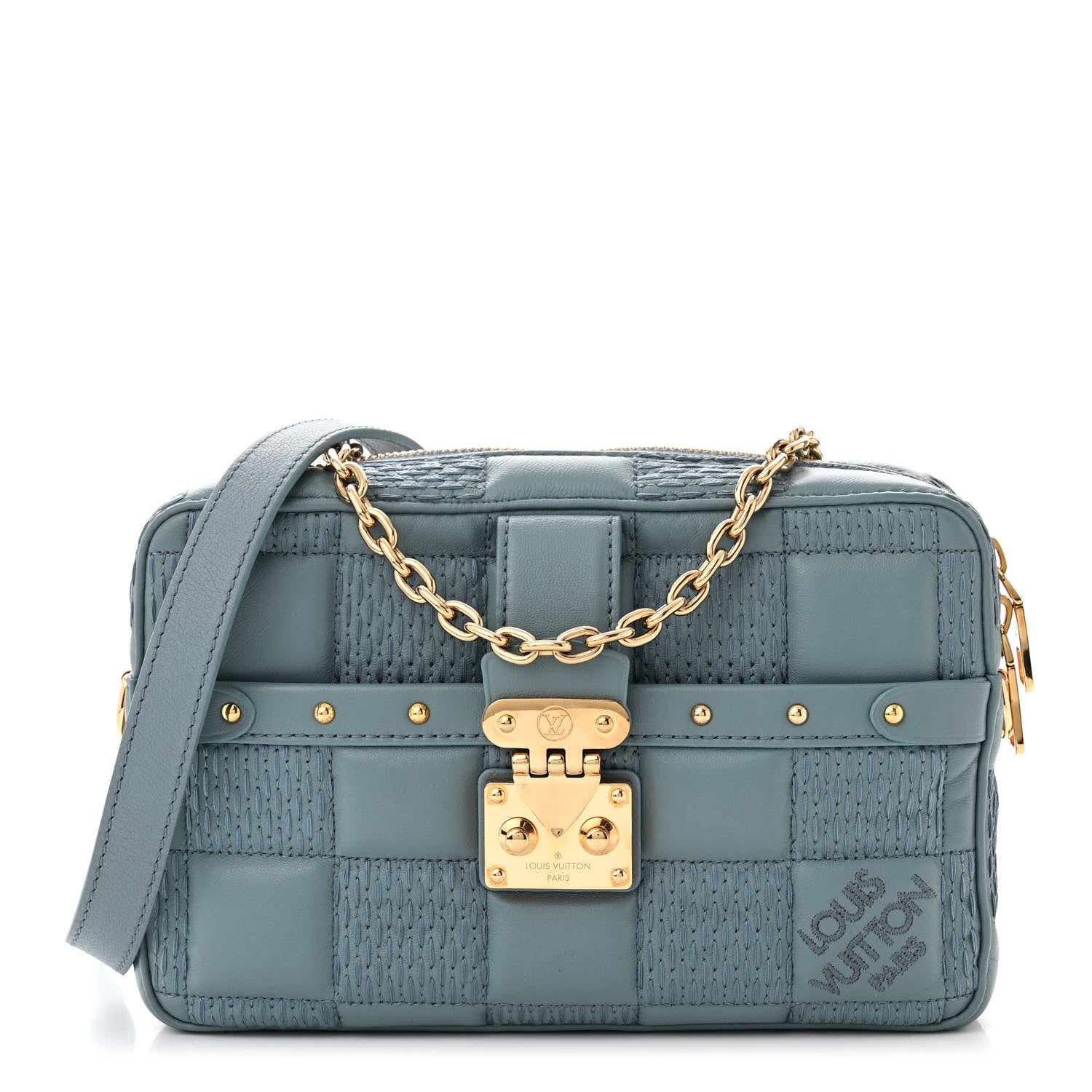 Louis Vuitton Lambskin Damier Quilt Troca PM Glacier 1 of 9