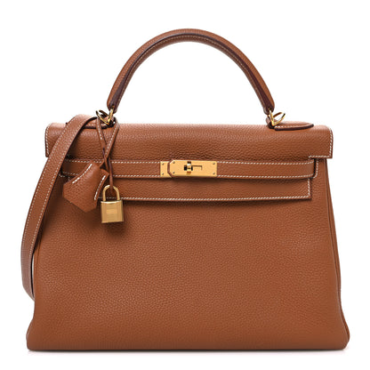 Hermes Togo Kelly Retourne 32 Gold 1 of 11