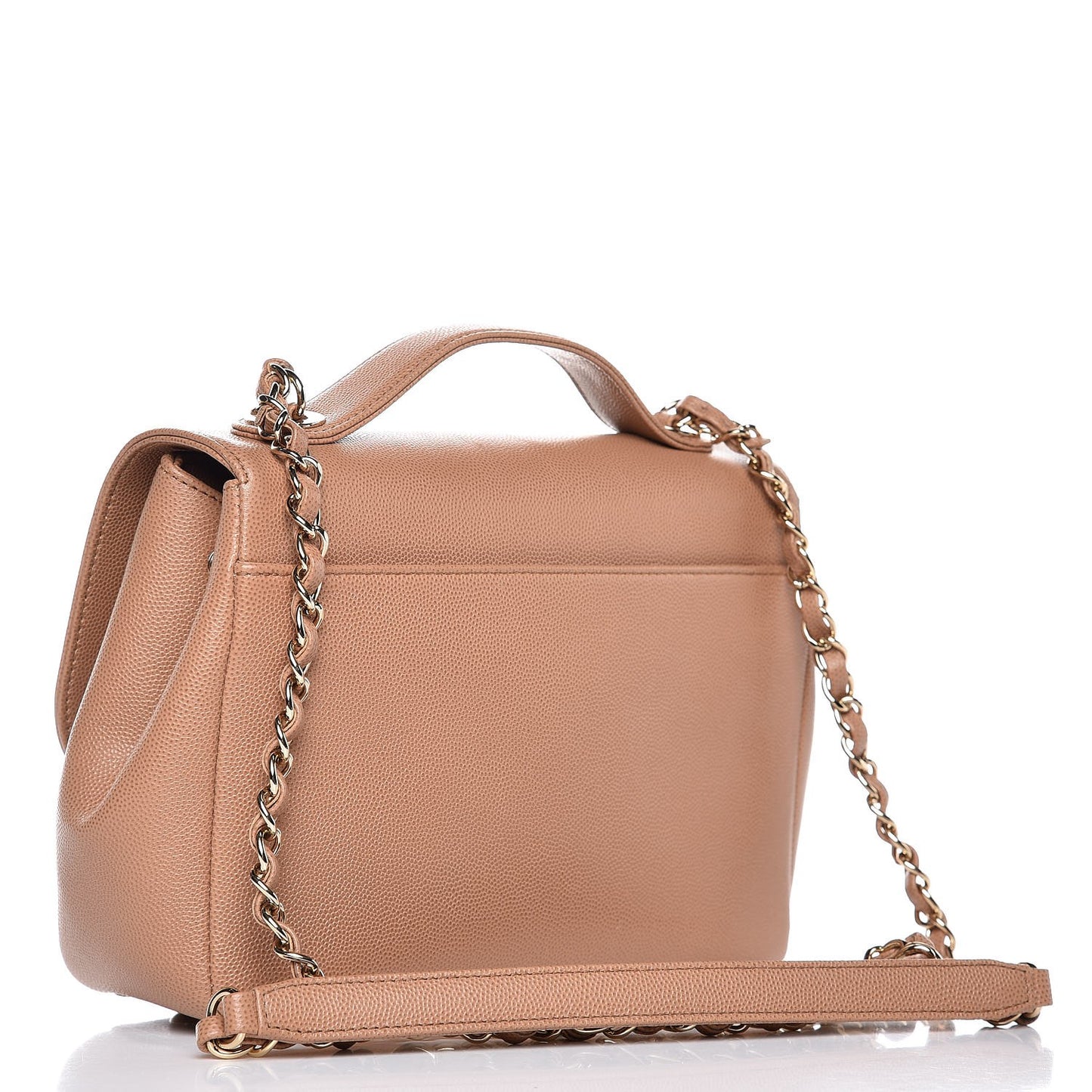Caviar Quilted Medium Business Affinity Flap Camel