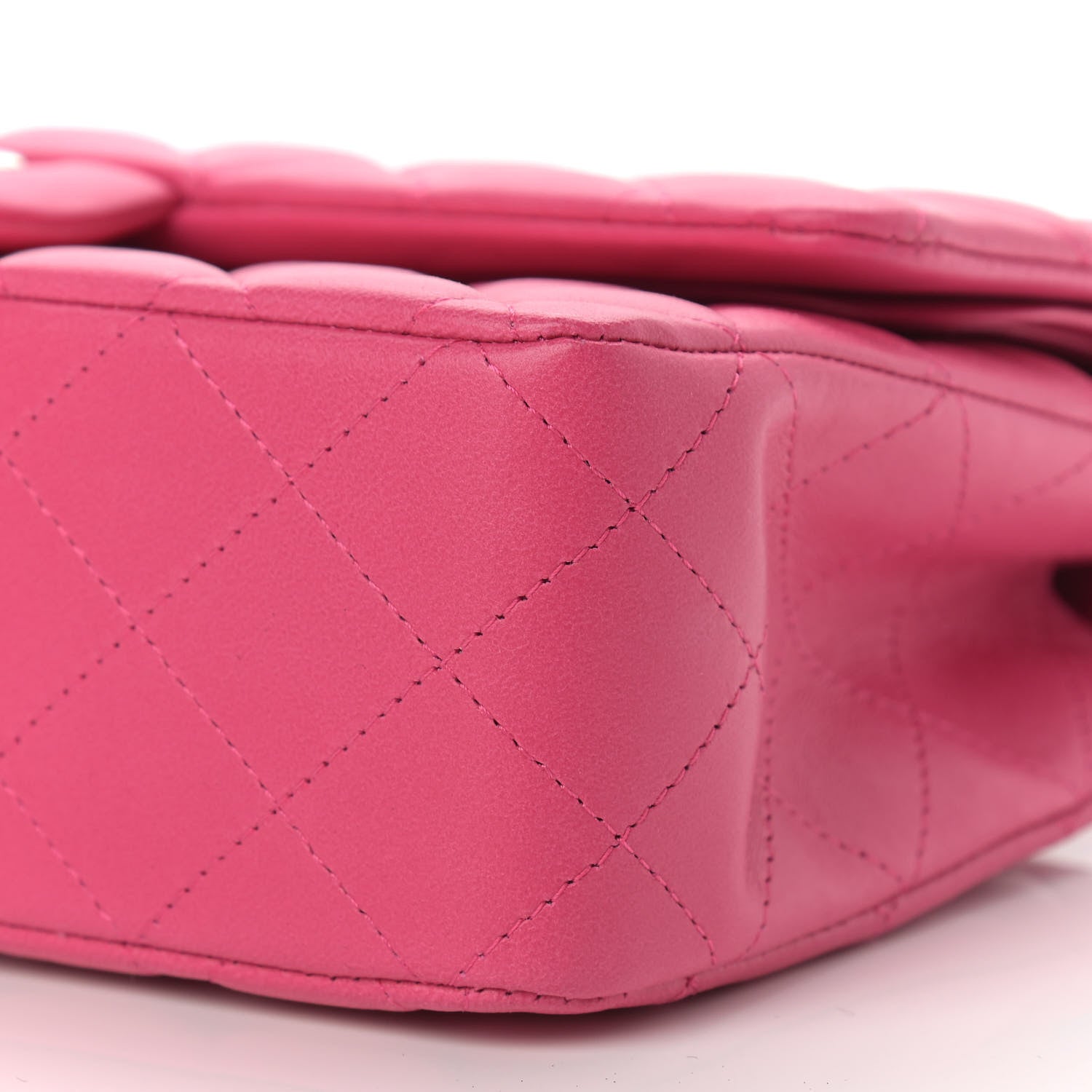 Chanel Lambskin Quilted Medium Double Flap Dark Pink 9 of 10